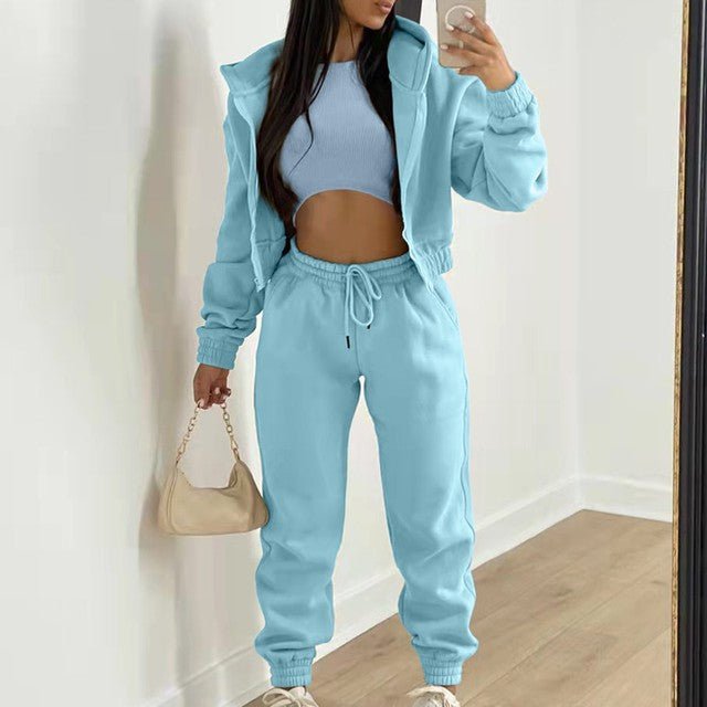Ensemble AuraCasual - Hoodie, Débardeur & Jogging 3 Pièces - Solyria