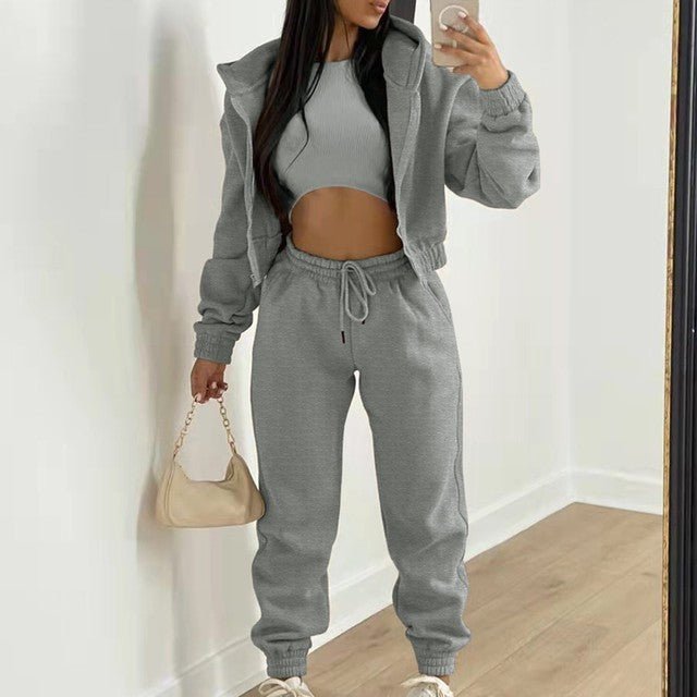 Ensemble AuraCasual - Hoodie, Débardeur & Jogging 3 Pièces - Solyria