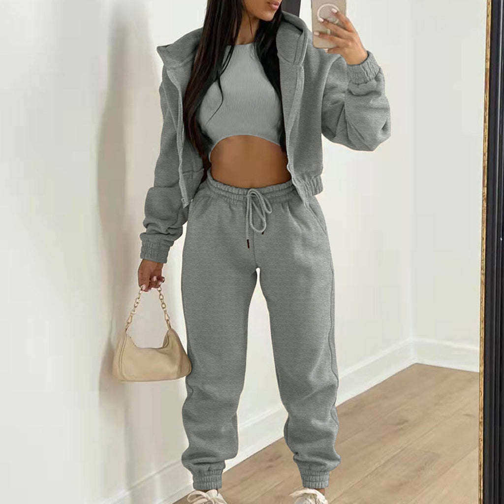 Ensemble AuraCasual - Hoodie, Débardeur & Jogging 3 Pièces - Solyria