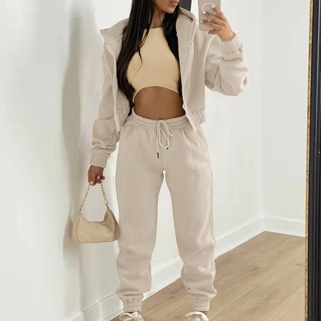 Ensemble AuraCasual - Hoodie, Débardeur & Jogging 3 Pièces - Solyria
