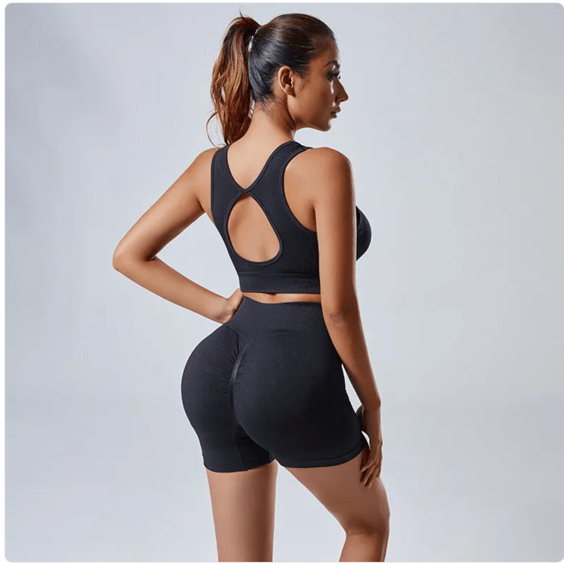 Ensemble Knitted AuraSoft - Brassière & Short Sport Femme - Solyria