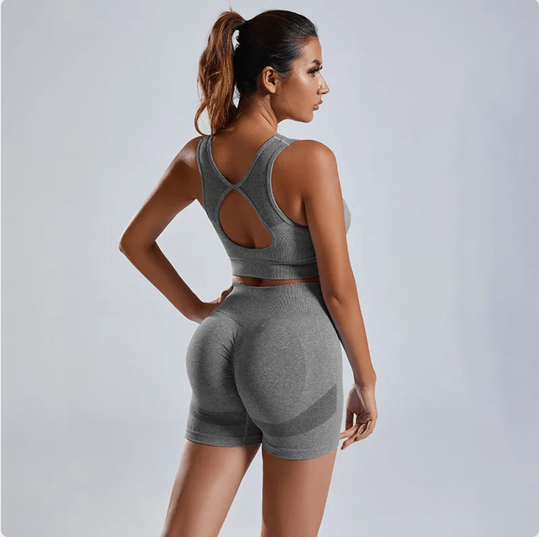 Ensemble Knitted AuraSoft - Brassière & Short Sport Femme - Solyria