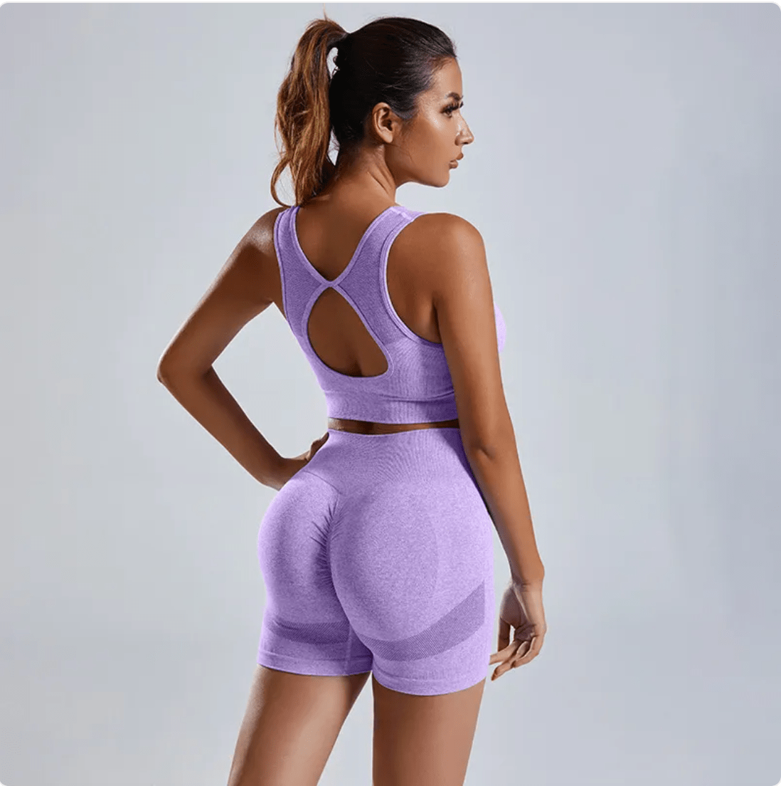 Ensemble Knitted AuraSoft - Brassière & Short Sport Femme - Solyria