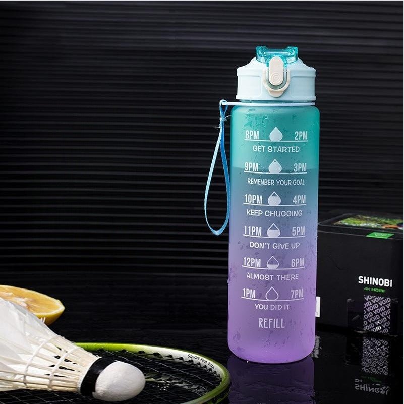 Gourde AuraMotiv 800ml - Bouteille Motivation avec Repères Horaires - Solyria