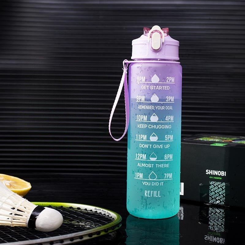 Gourde AuraMotiv 800ml - Bouteille Motivation avec Repères Horaires - Solyria